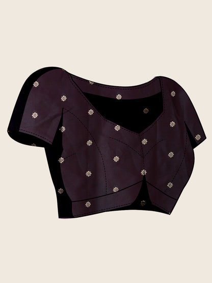 Wine Soft Satin Silk Saree With Zari Weaving Work And Paithani Pallu