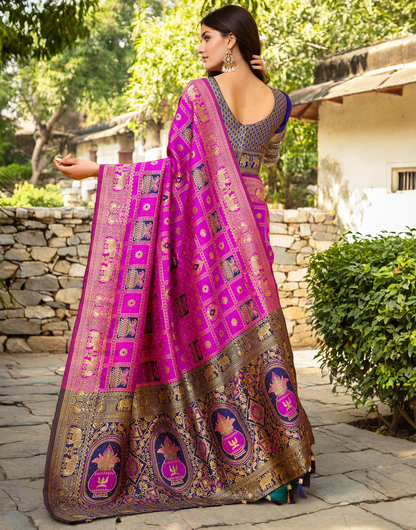 Paithani Silk Saree With Zari Weaving Work