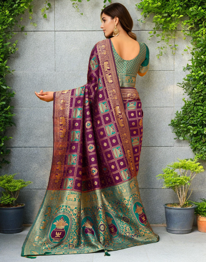 Paithani Silk Saree With Zari Weaving Work