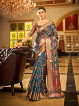 Soft Organza Silk Saree With Zari Weaving Work
