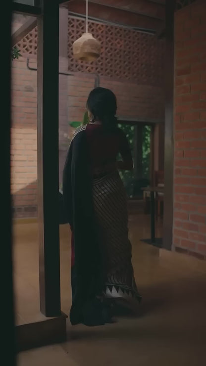 Multi Fancy Ajrakh Digital Printed Crepe Silk Saree