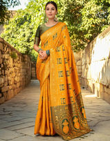Paithani Silk Saree With Zari Weaving Work