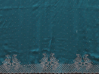 Fancy Firoji Rangoli Silk Saree With Diamond Work