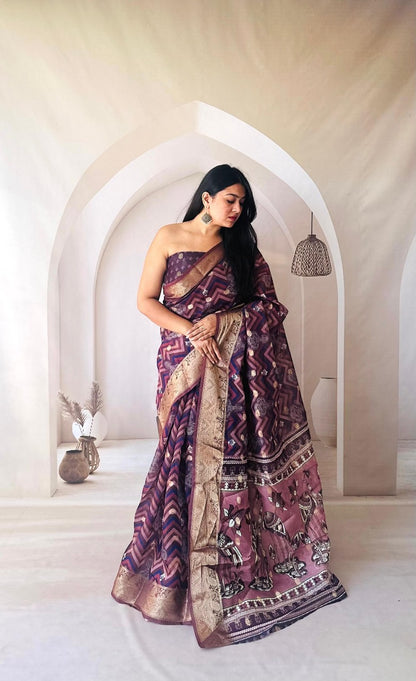 Soft Dola Silk Saree With Digital Printed Work
