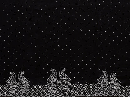 Fancy Black Rangoli Silk Saree With Diamond Work