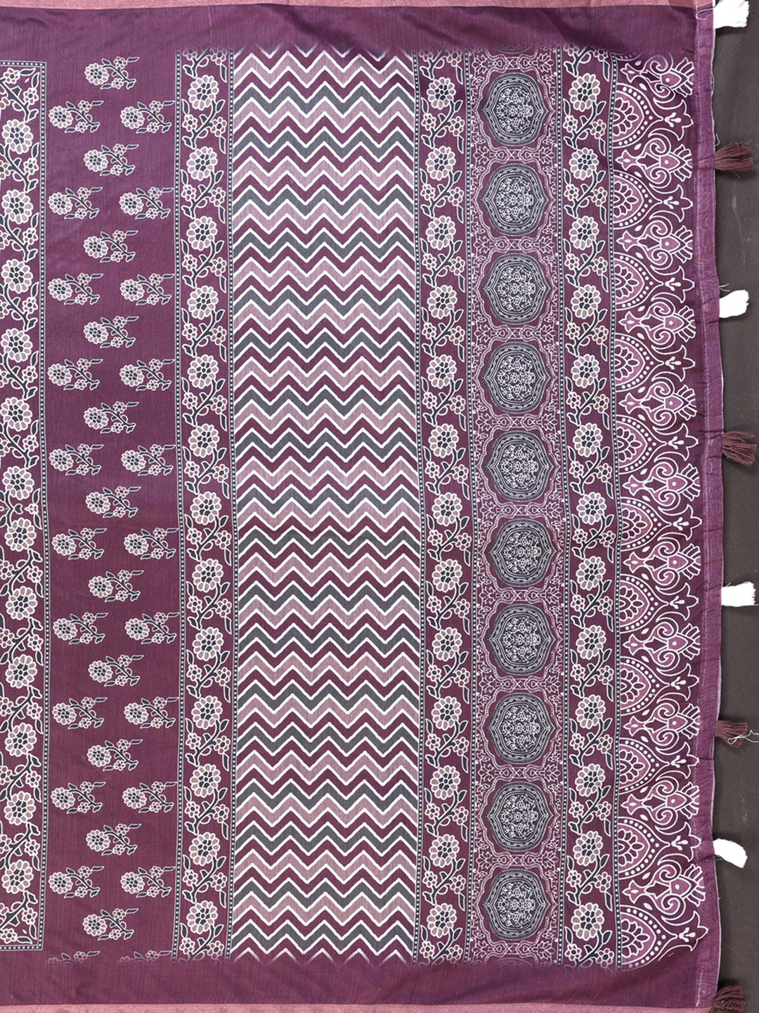 Multi Colour Chanderi Cotton Saree With Digital Printed Work