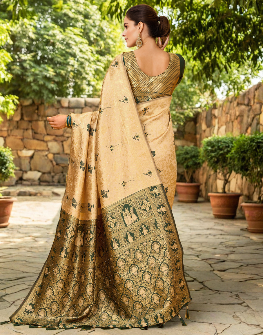 Paithani Silk Saree With Zari Weaving Work
