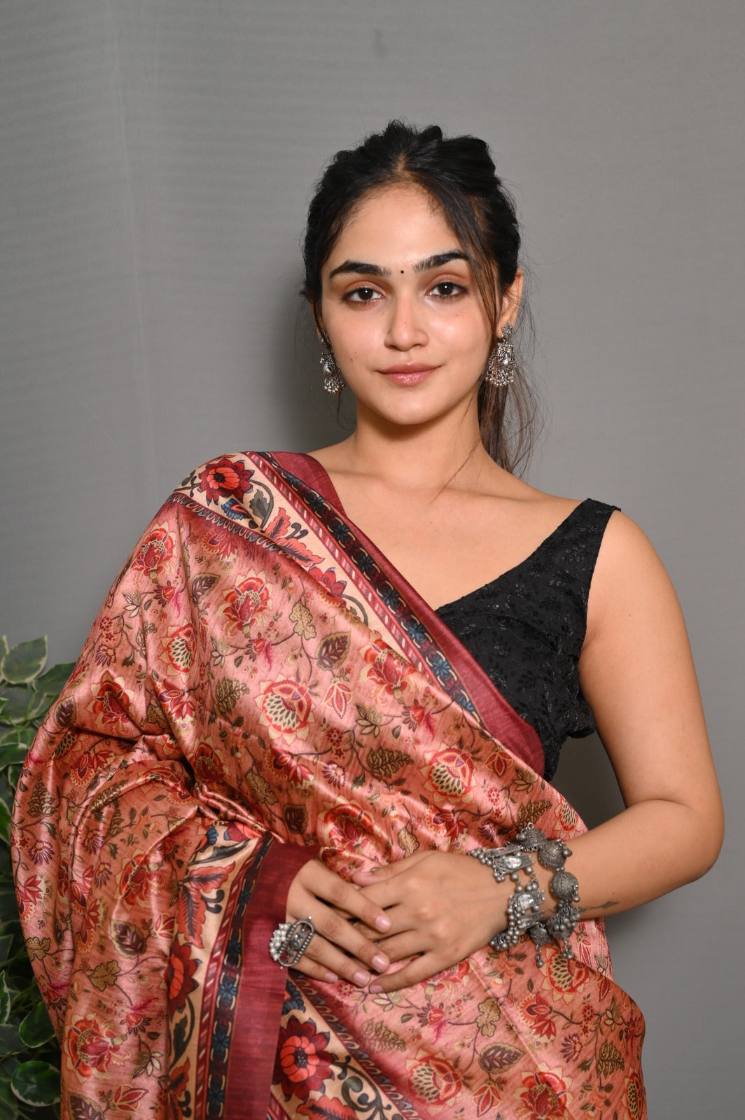 Peach Color Soft Silk Saree With Digital Printed Work