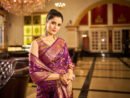 Purple Soft Organza Silk Saree With Zari Weaving Work