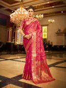 Pink Soft Organza Silk Saree With Zari Weaving Work