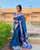 Morpeach Banarasi Silk Saree With Zari Weaving Work