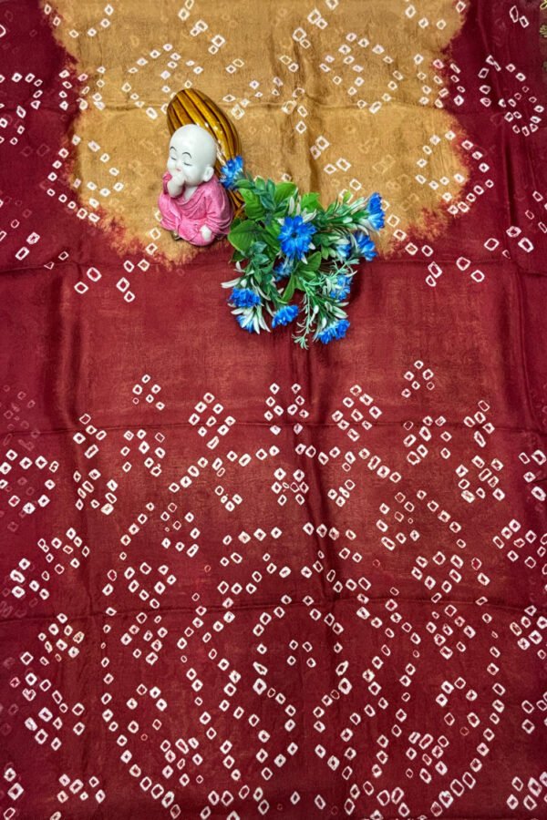 Multi Hand Bandhej Bandhani Saree With Zari Border