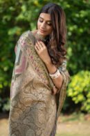 Multi Color Organza Silk Saree With Zari Weaving Work