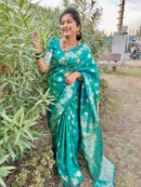 Firoji Color Banarasi Silk Saree With Zari Weaving Work