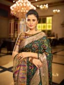 Green Soft Organza Silk Saree With Zari Weaving Work