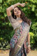 Multi Color Organza Silk Saree With Zari Weaving Work