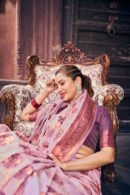 Pink Color Soft Organza Silk Saree With Zari Weaving Work
