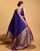 Violet Color Banarasi Silk Saree With Zari Weaving Work