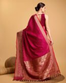 Magenta Color Banarasi Silk Saree With Zari Weaving Work