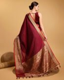 Maroon Color Banarasi Silk Saree With Zari Weaving Work